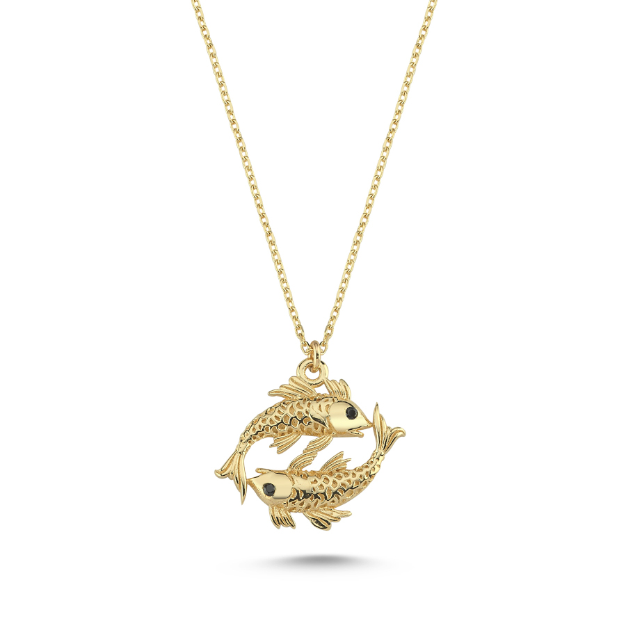 14 Ayar Altın Balık Burcu Kolye - CNG Jewels