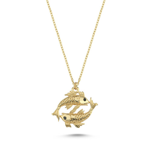 14 Ayar Altın Balık Burcu Kolye - CNG Jewels