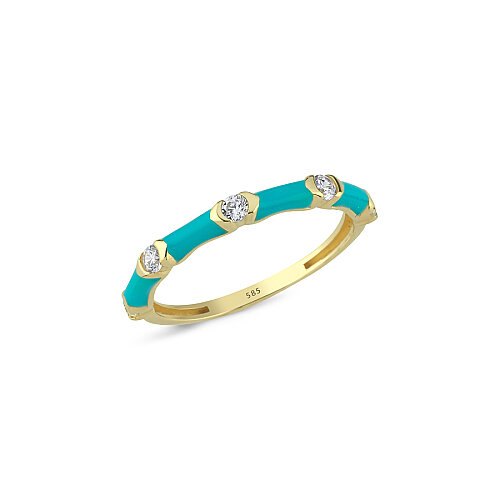14 Ayar Altın Blue Sky Mineli Yüzük - CNG Jewels