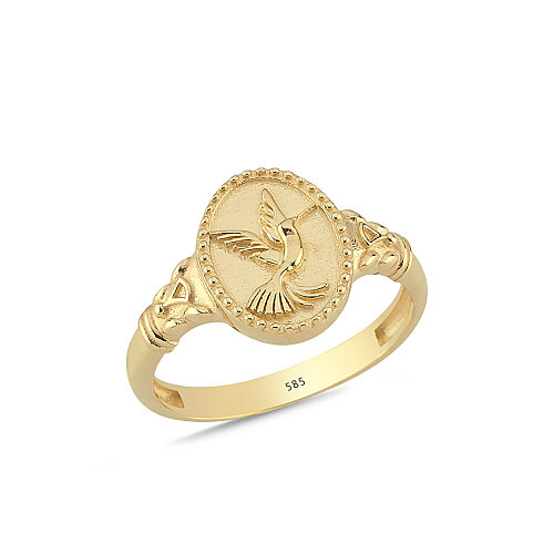 14 Ayar Altın Kırlangıç Serçe Parmak Yüzük - CNG Jewels
