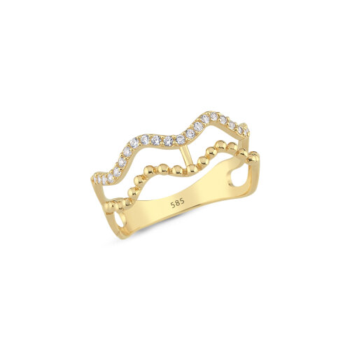 14 Ayar Altın Line Yüzük - CNG Jewels