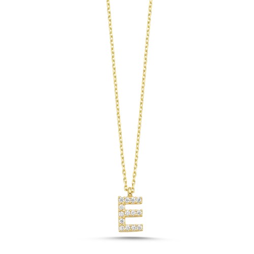 14K Gold Minimal Letter E Necklace - CNG Jewels