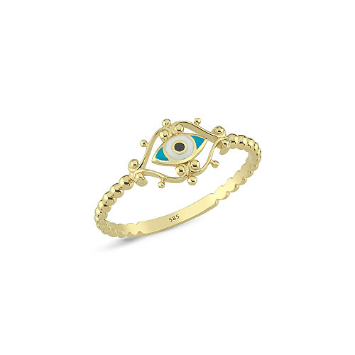 14 Ayar Altın Poem Nazar Boncuğu Yüzük - CNG Jewels