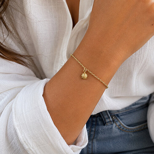 14 Ayar Altın Uğur Böceği Kalp Yunus Charm Bileklik - CNG Jewels (1)