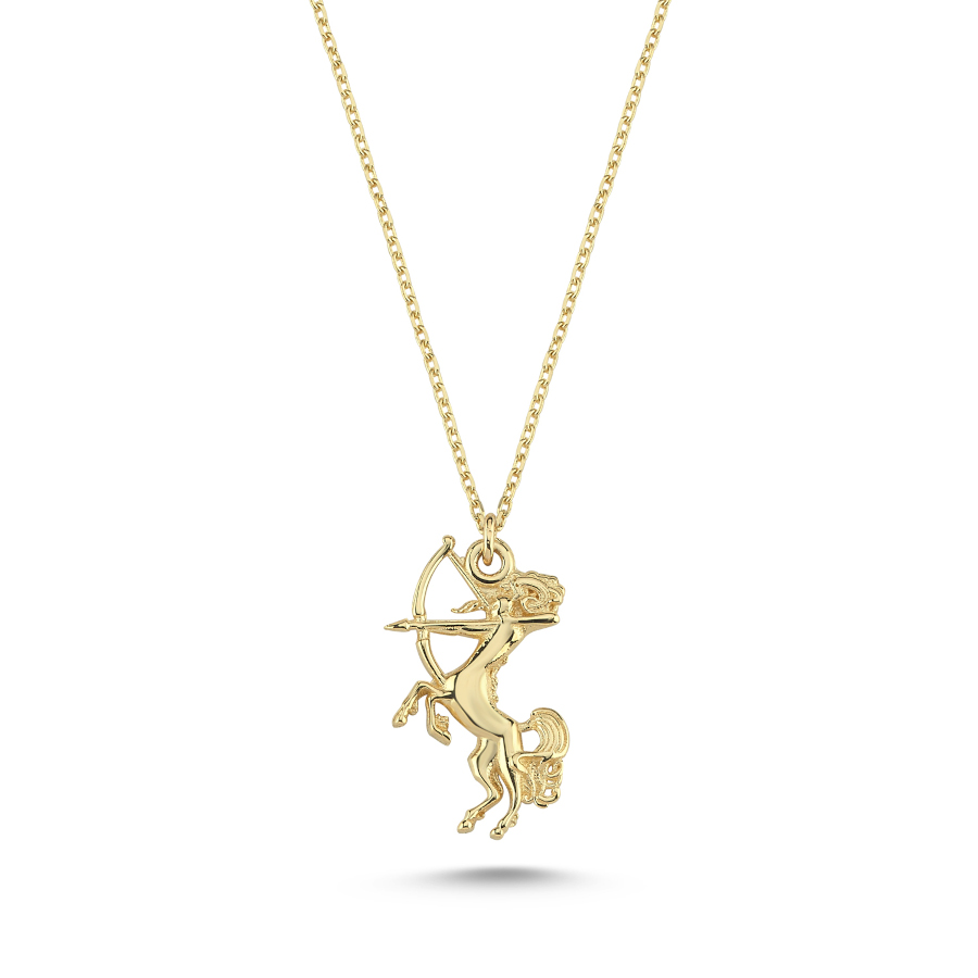 14 Ayar Altın Yay Burcu Kolye - CNG Jewels