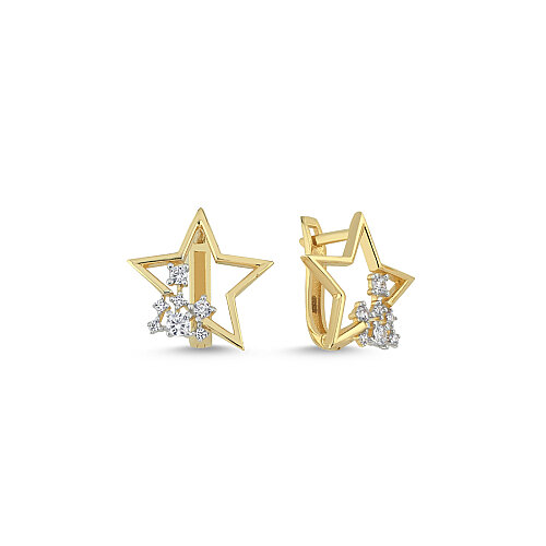 14 Ayar Altın Azure Yıldız Küpe - CNG Jewels