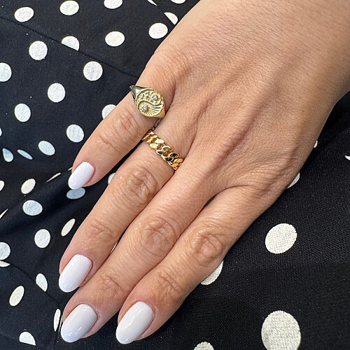 14 Ayar Altın Ying Yang Serçe Parmak Yüzük - CNG Jewels (1)