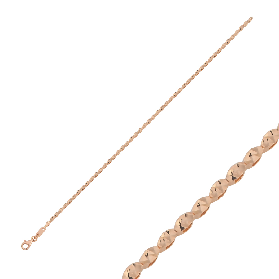 14 Ayar Rose Altın Parlak Prizma Kalemli Bileklik - CNG Jewels