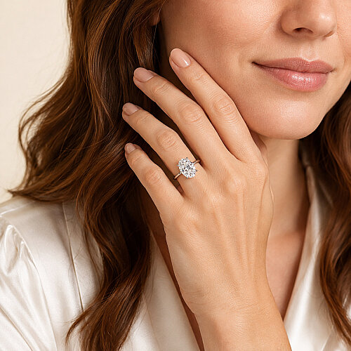 3,5 Karat Mozanit Oval Tektaş Gümüş Yüzük - CNG Jewels (1)
