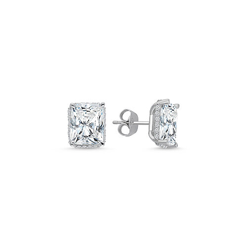 8 Karat Radiant Tektaş Gümüş Küpe - CNG Jewels