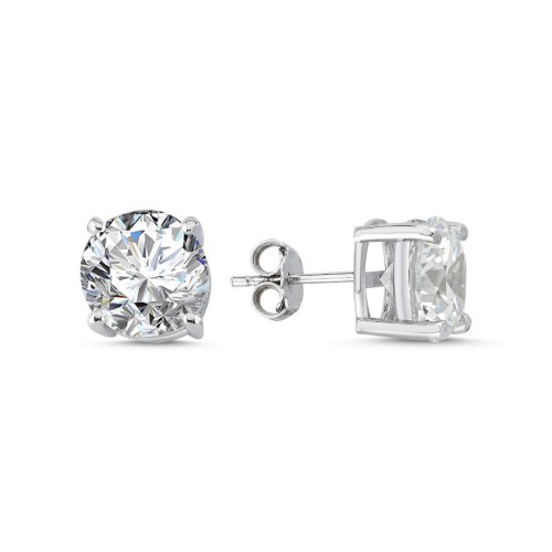 8 Karat Tektaş Gümüş Küpe - CNG Jewels