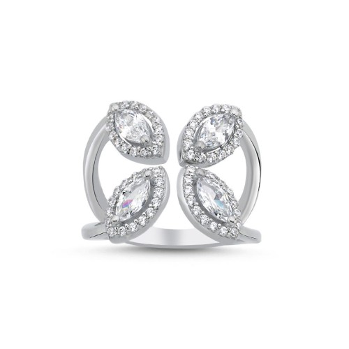 Women's Silver Ring with Almond Stone - CNG Jewels