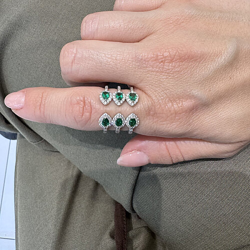 Amour Emerald Silver Women's Ring - CNG Jewels (1)