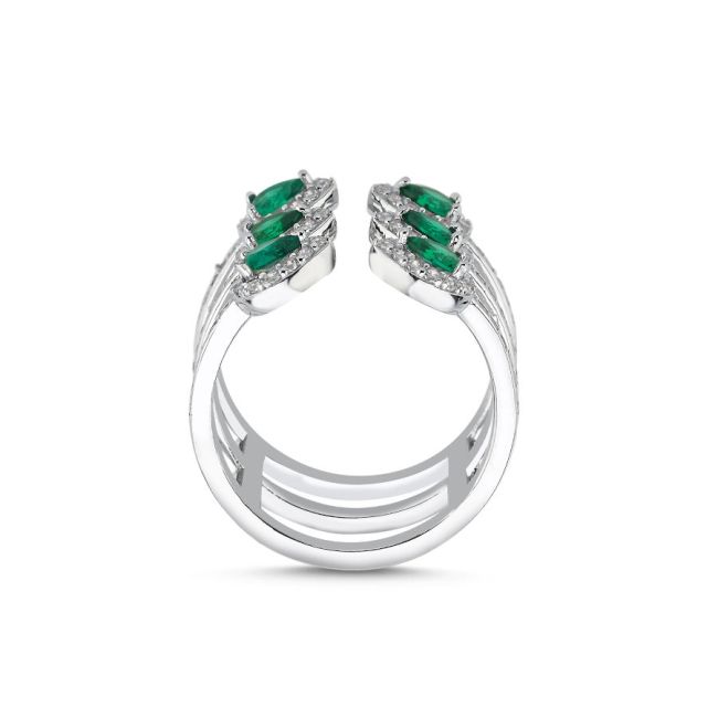 Amour Emerald Gümüş Kadın Yüzük - 3