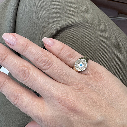 Baget Nazar Boncuklu Gümüş Serçe Parmak Yüzüğü - CNG Jewels (1)