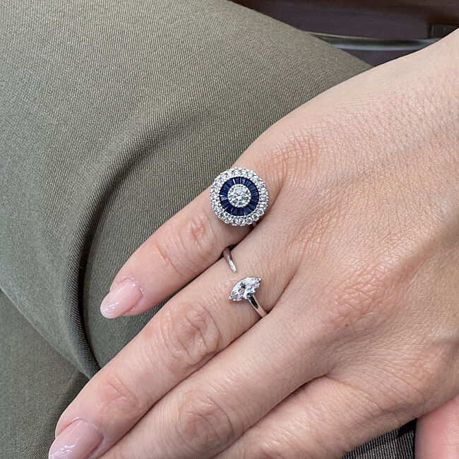 Calibre Safir Gümüş Kadın Serçe Parmak Yüzüğü - 2