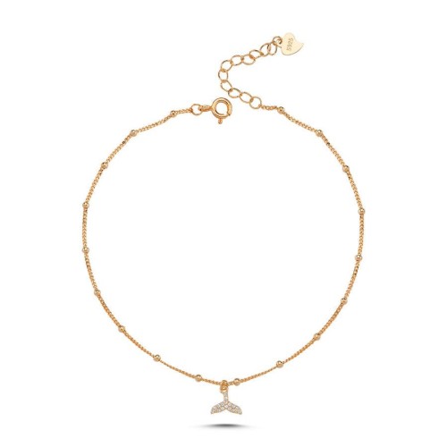 Charm Balina Kuyruğu Rose Gümüş Halhal - CNG Jewels