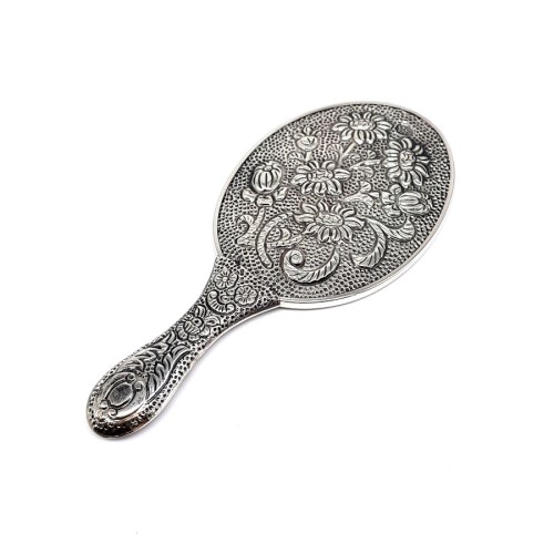 Çiçek Desenli Gümüş El Aynası No 1 - CNG Jewels