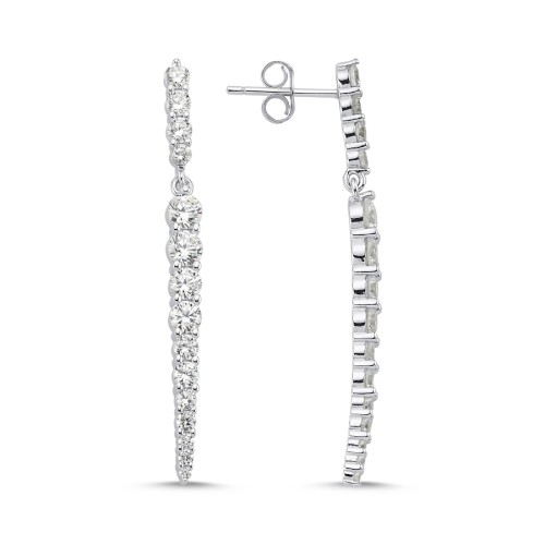 Clara Taşlı Sallantılı Gümüş Küpe - CNG Jewels