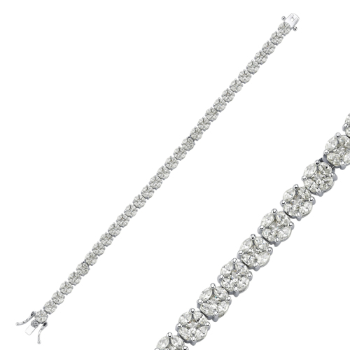 Coronet Marquise Waterway Silver Bracelet - CNG Jewels