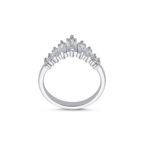 Crown Baget Taşlı Gümüş Yüzük - CNG Jewels (1)