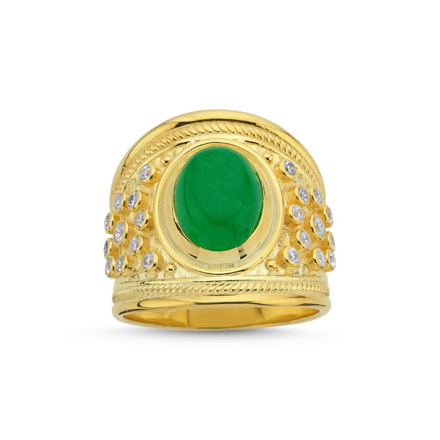 Diva Jade Women's Silver Ring - CNG Jewels
