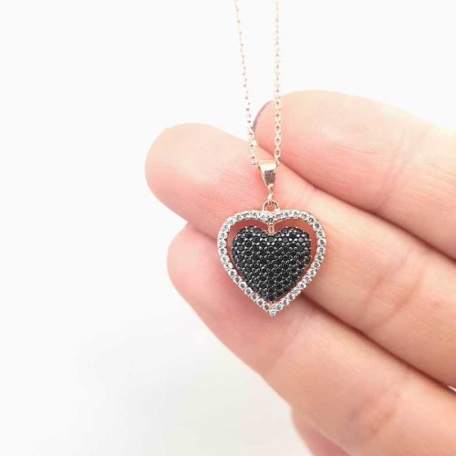 Döner Kalp Gümüş Kadın Kolye - CNG Jewels (1)