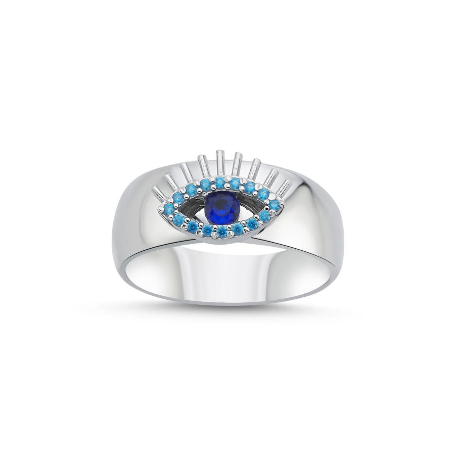 Eyelashed Eye Women's Silver Ring - CNG Jewels