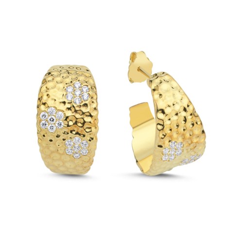 Fiore Hoop Silver Women's Earrings - CNG Jewels