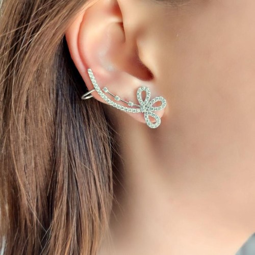 Flora Cuff Silver Women's Earrings - CNG Jewels