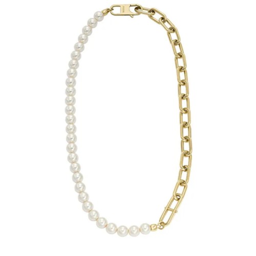 Fossil JF04727-710 Women's Pearl Necklace - FOSSIL