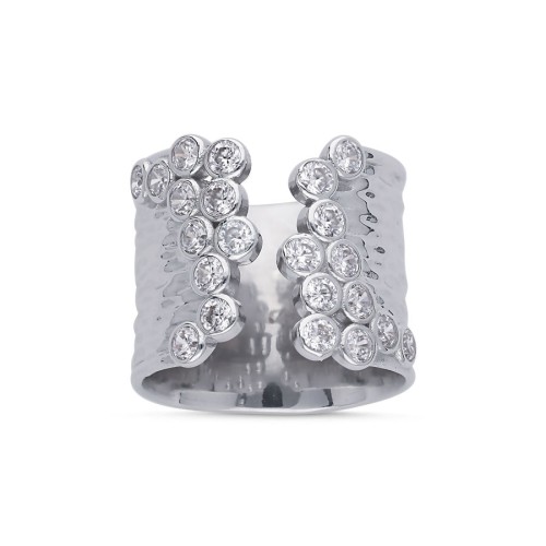 Glitter Stone Women's Silver Ring - CNG Jewels