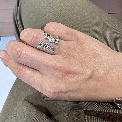 Glitter Stone Women's Silver Ring - CNG Jewels (1)