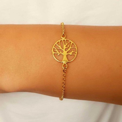 Tree of Life Gold Women's Silver Bracelet - CNG Jewels