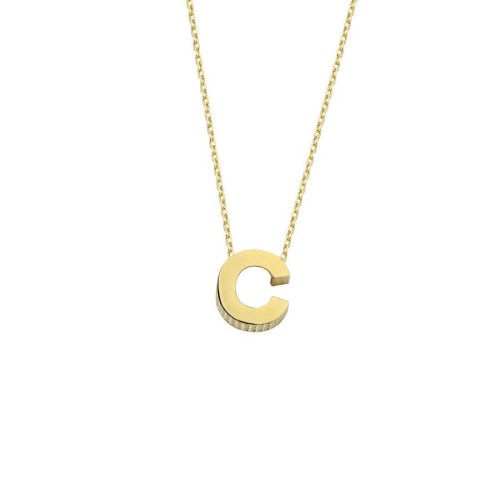 Küçük C Harfi 14 Ayar Altın Kolye - CNG Jewels
