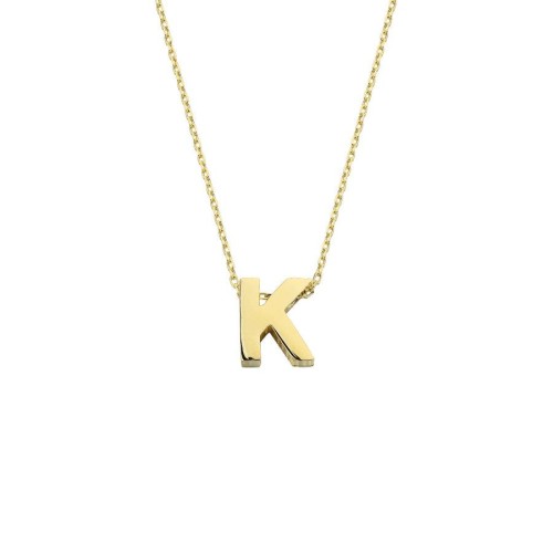 Küçük K Harfi 14 Ayar Altın Kolye - CNG Jewels