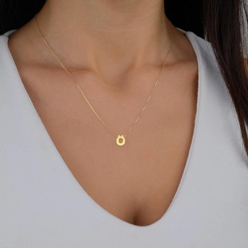 Küçük Ö Harfi 14 Ayar Altın Kolye - CNG Jewels (1)