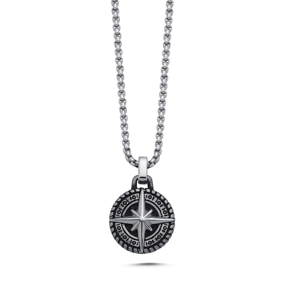 Kutup Yıldızı Çelik Erkek Kolye - CNG Jewels