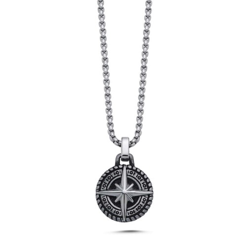 Kutup Yıldızı Çelik Erkek Kolye - CNG Jewels