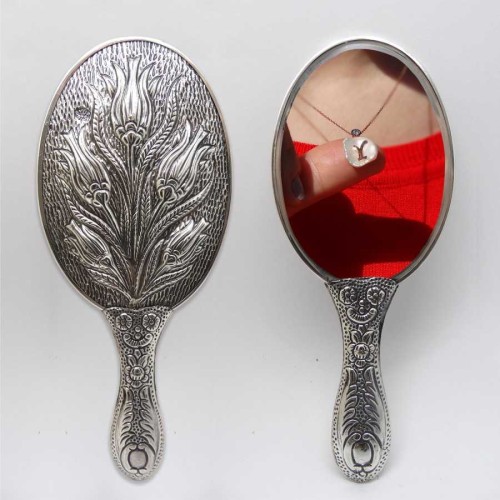 Lale Desenli Gümüş El Aynası No 2 - CNG Jewels (1)