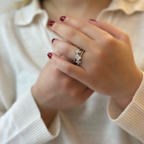 Lidia Baget Taşlı Kadın Gümüş Yüzük - CNG Jewels (1)