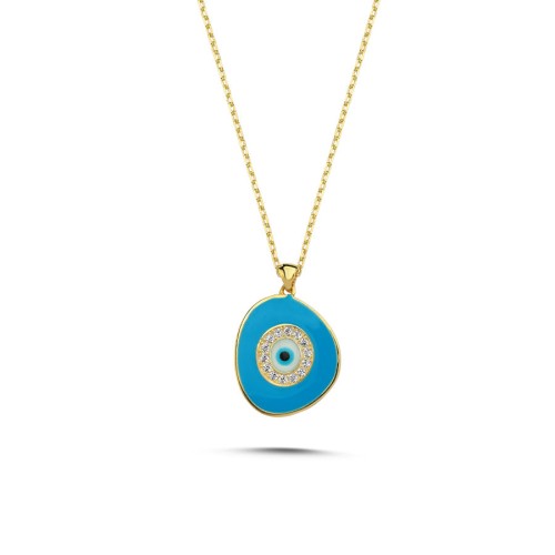 Lily Blue Eye Silver Women's Necklace - CNG Jewels