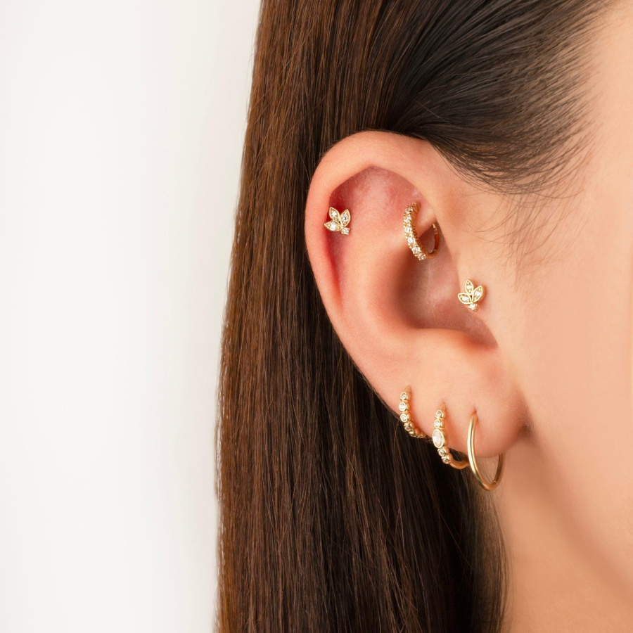 Lotus Flower Gold Tragus Piercing - CNG Jewels (1)