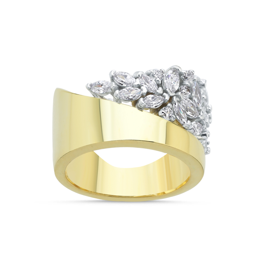Markiz Flower Kadın Gümüş Yüzük - CNG Jewels