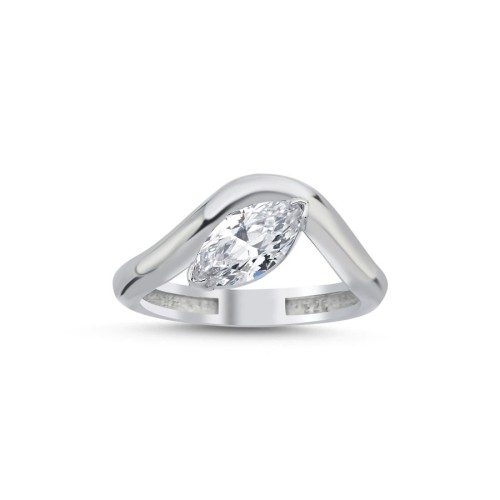 Markiz Tektaş Modern Gümüş Yüzük - CNG Jewels