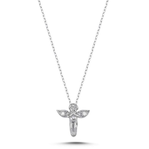 Minimal Eros Angel Silver Women's Necklace - CNG Jewels