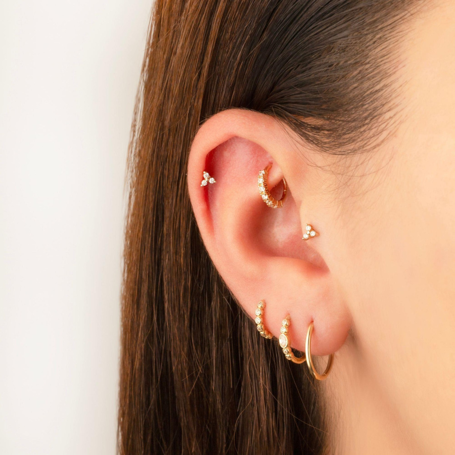 Minimal Tria Stone Gold Tragus Piercing - CNG Jewels (1)