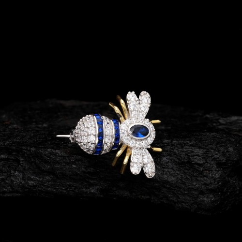 Mücevher Modeli Safir Arı Gümüş Broş - CNG Jewels (1)