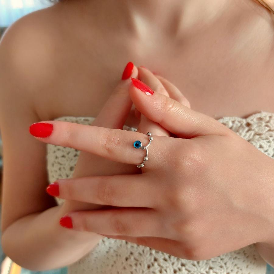Nazar Boncuğu Gümüş Kadın Yüzük - CNG Jewels (1)