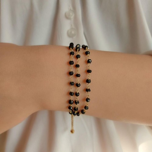 Onyx Elevator Silver Women's Bracelet - CNG Jewels
